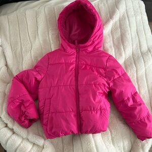 Old Navy Hot Pink Puffer Jacket with Hood